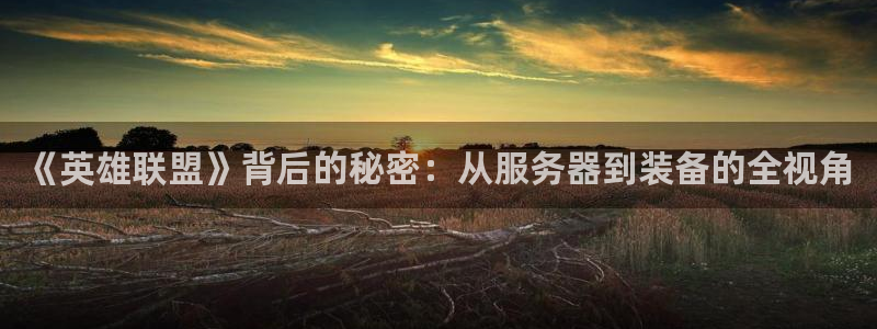 天美娱乐手机网页版登录：《英雄联盟》背后的秘密：从服务器到装